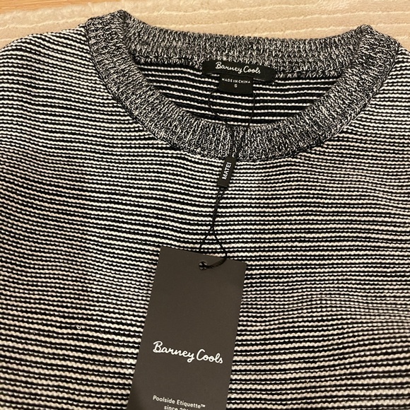 NWT Barney Cools Breton Crew Knit Black Slub Size Small - Picture 8 of 8